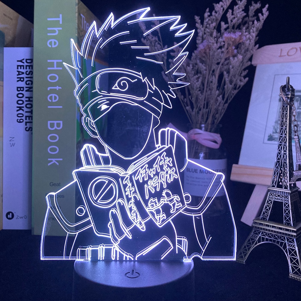 Led 3d Night Light Japanese Anime Naruto Kakashi Hatake Icha Icha Paradaisu Figure Nightlight for Child Bedroom Decor Desk Lamp