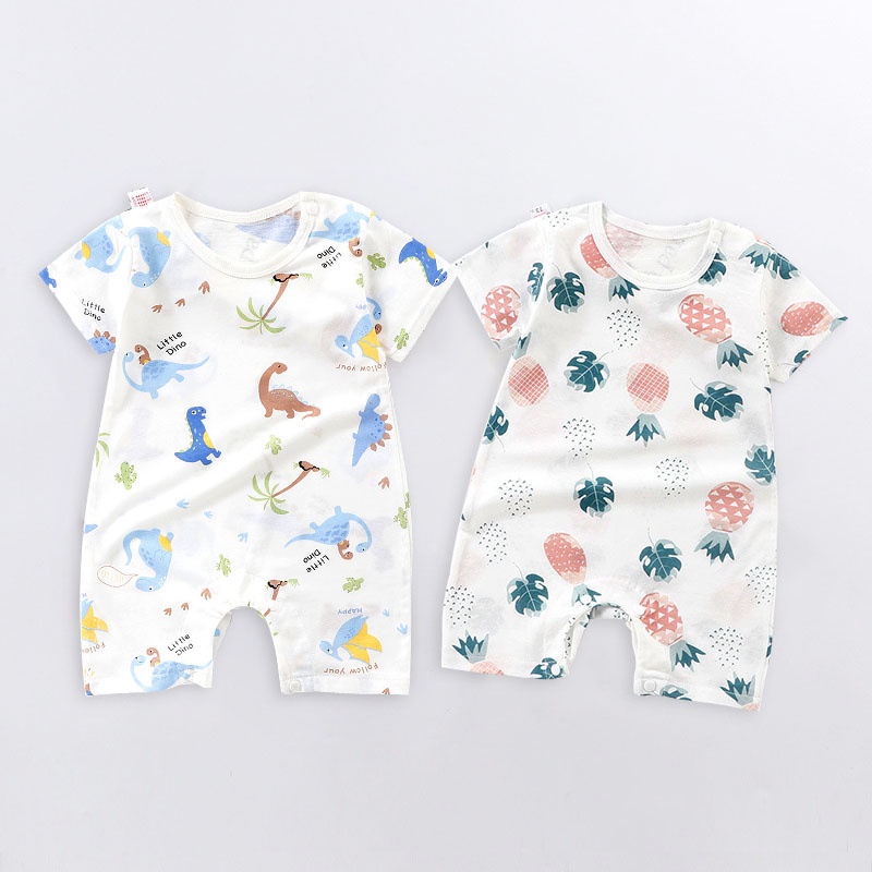 Áo Liền Quần Tay Ngắn Mềm Mại Thoáng Khí Thời Trang Mùa Hè Cho Bé