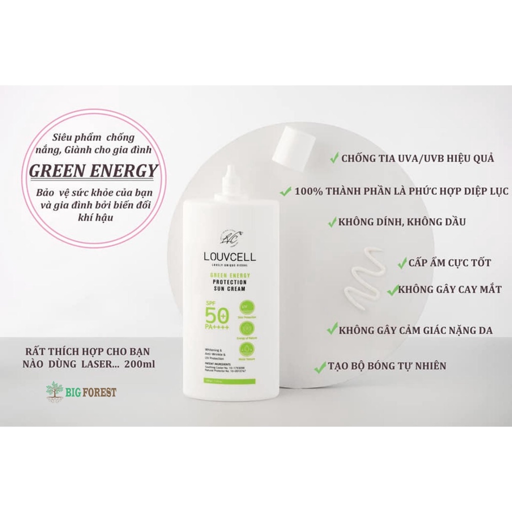 Kem Chống Nắng Toàn Thân 200ml Green Energy Protection Sun Cream  LOUVCELL