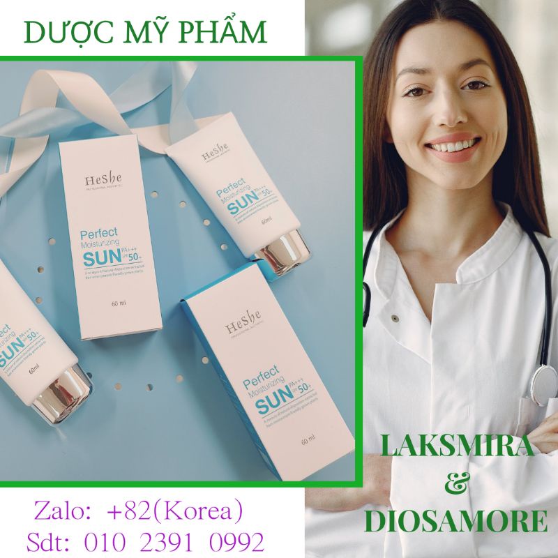 [Mã 55FMCGSALE1 giảm 10% đơn 250K] [Date 2023 mẫu mới] Kem chống nắng vật lý Heshe SPF 50++/PA+++ Hàn Quốc