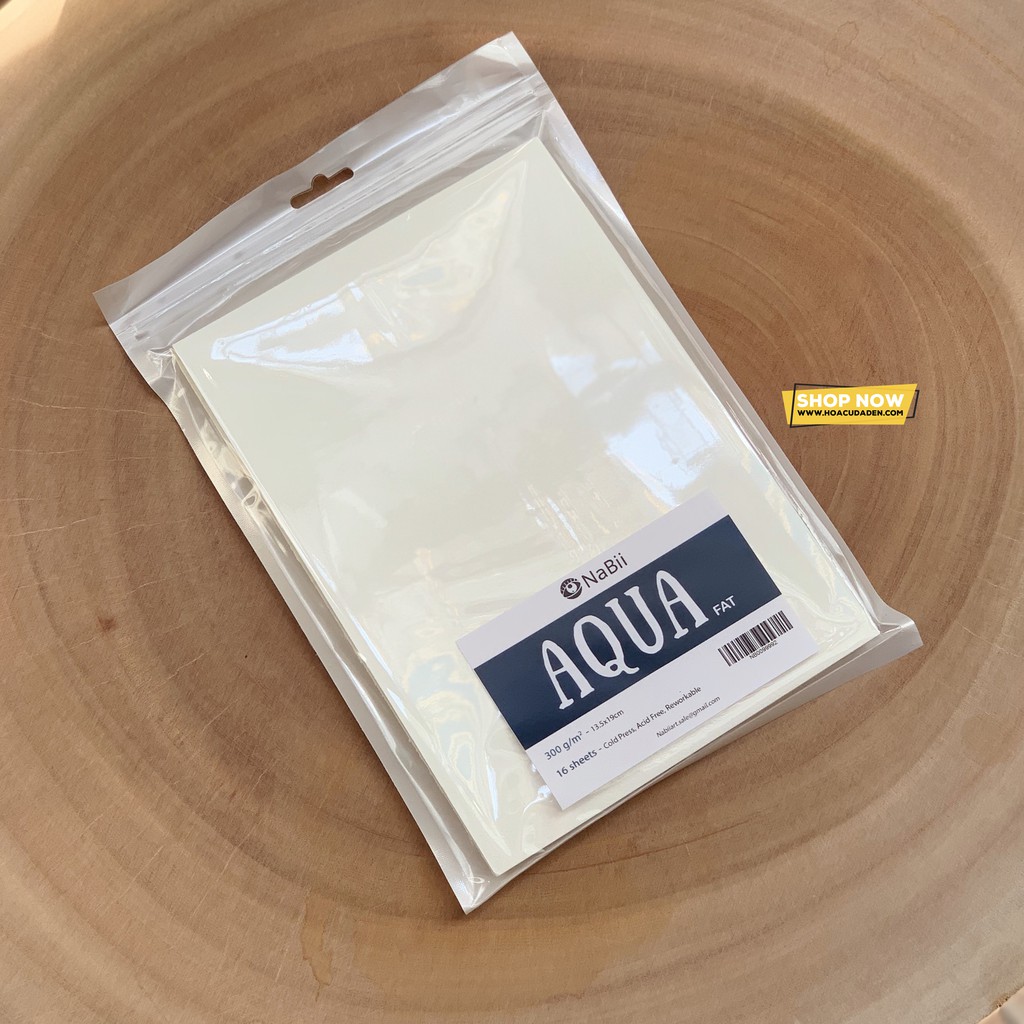 [DA ĐEN] Sổ Và Giấy Vẽ Màu Nước AQUA Fat NaBii Art 300gsm