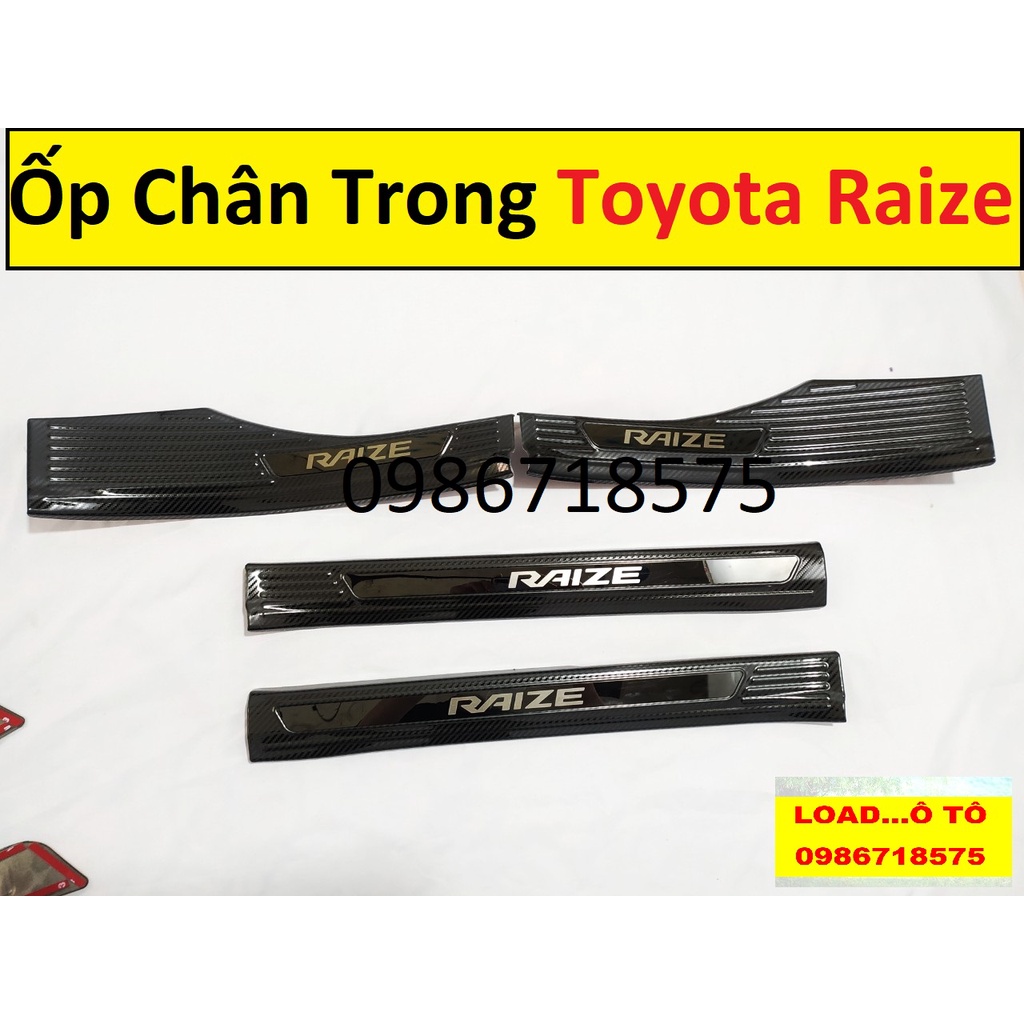 Ốp Bậc Chân, Nẹp Bước Chân Trong Xe Toyota Raize 2022 Mẫu Carbon Cao Cấp