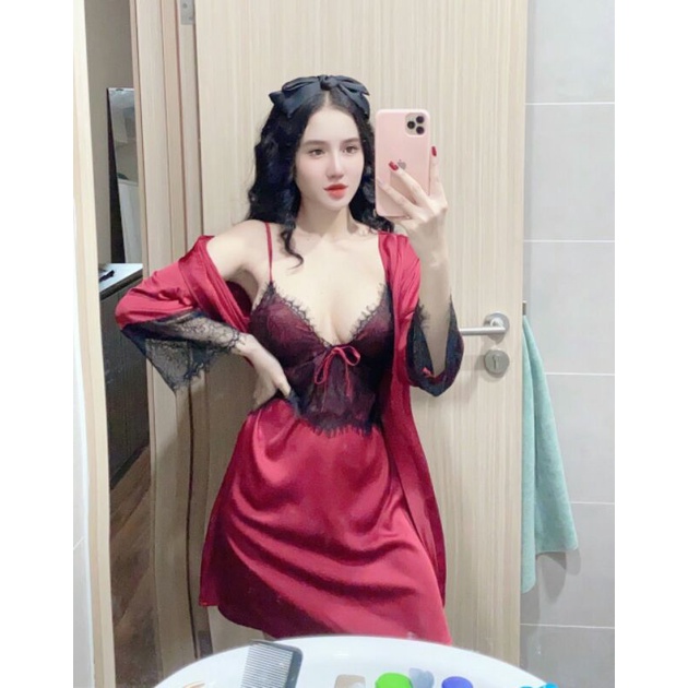 ĐỒ NGỦ GỢI CẢM _ VẢI CHẤT MỀN MỊN CHUẨN SIÊU SANG➡ ( CÓ MÚT NGỰC KÈM ÁO CHOÀNG SEXY )