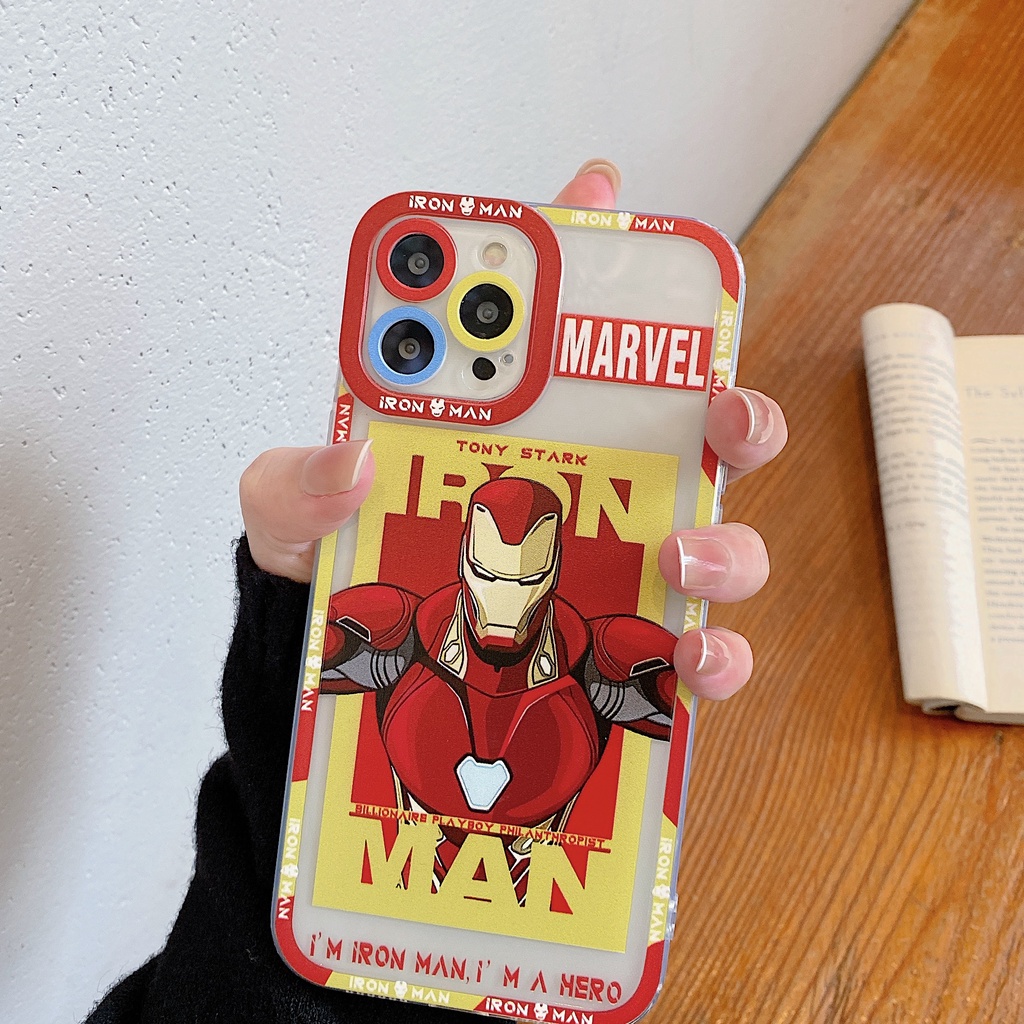 Ốp Điện Thoại Họa Tiết Iron Man Hoạt Hình Cho iphone 13promax 12pro 11 xsmax xr 7plus 8plus 6splus