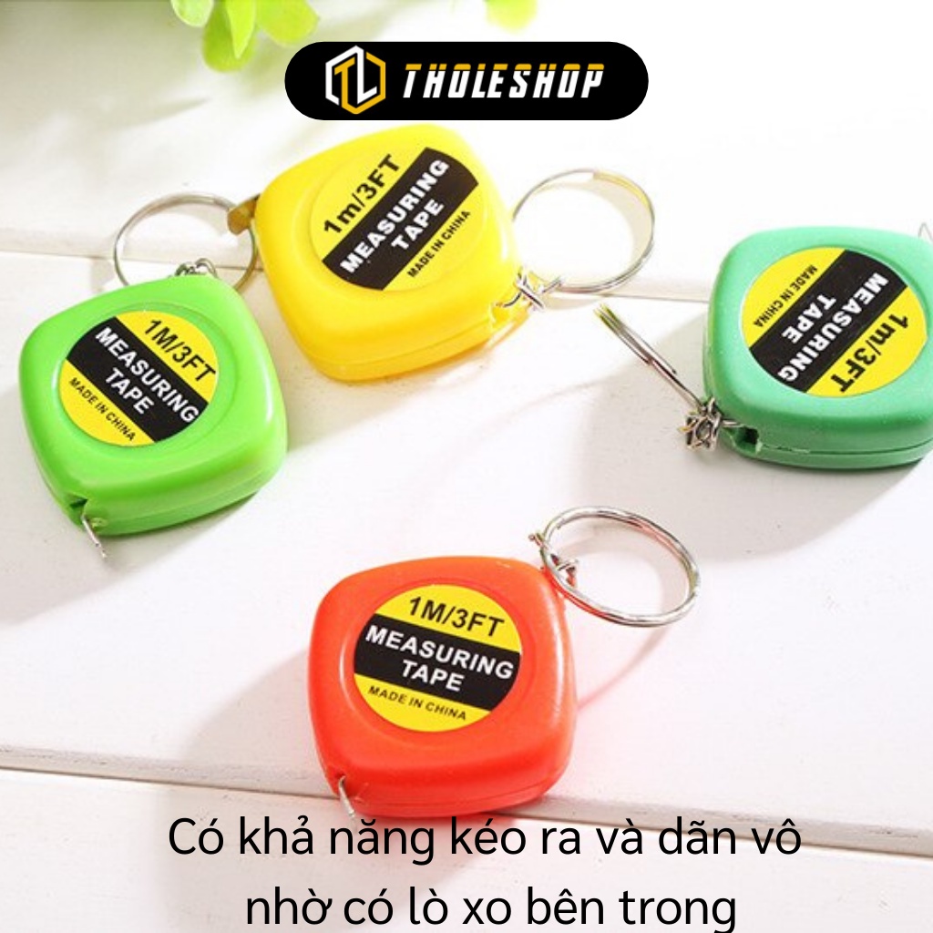 Thước Cuộn - Móc Khóa Kiêm Thước Dây Dài 1m Nhỏ Gọn, Đáng Yêu Nhiều Màu Sắc 5158