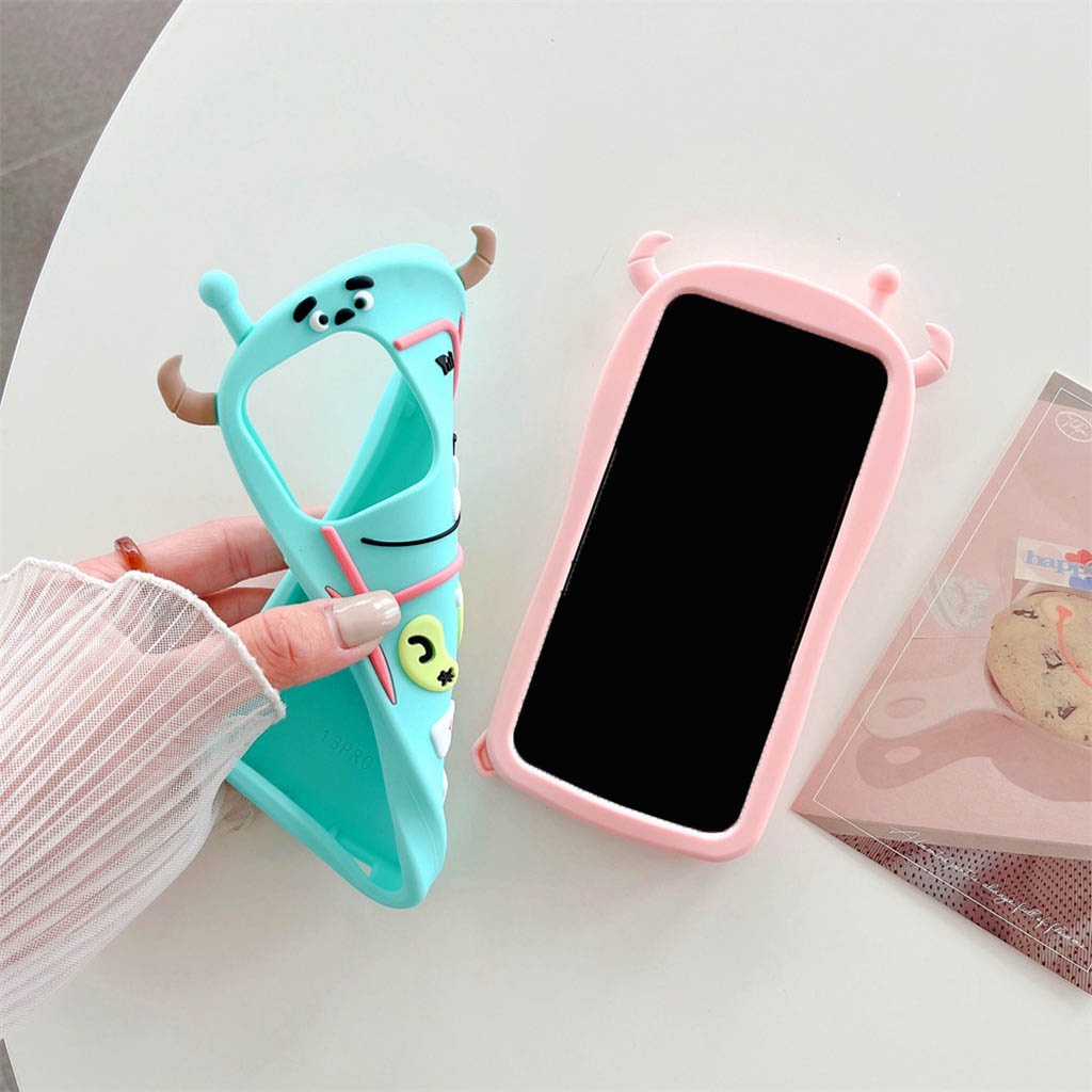 Ốp Điện Thoại Silicon Chống Trầy Xước Hình Quái Vật Vui Nhộn Cho iPhone 11 13 12 Pro Max XR 7/8 Plus