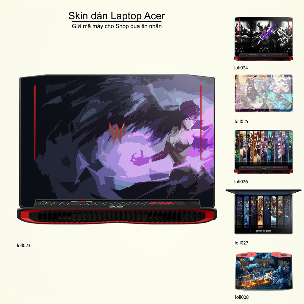 Skin dán Laptop Acer in hình Liên Minh Huyền Thoại nhiều mẫu 3 (inbox mã máy cho Shop)