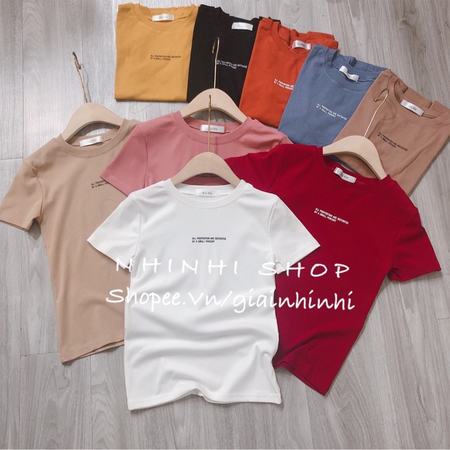 Áo thun ôm cổ tròn xin xin, Áo phông ngắn tay chất thun co giãn, 2 dòng chữ XX8132 - NhiNhiShop | BigBuy360 - bigbuy360.vn