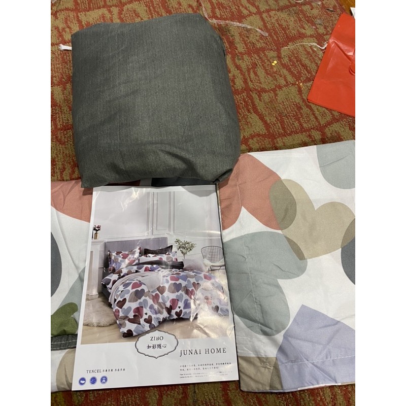 Bộ chăn ga gối Cotton 3D - Mẫu trái tim đỏ.