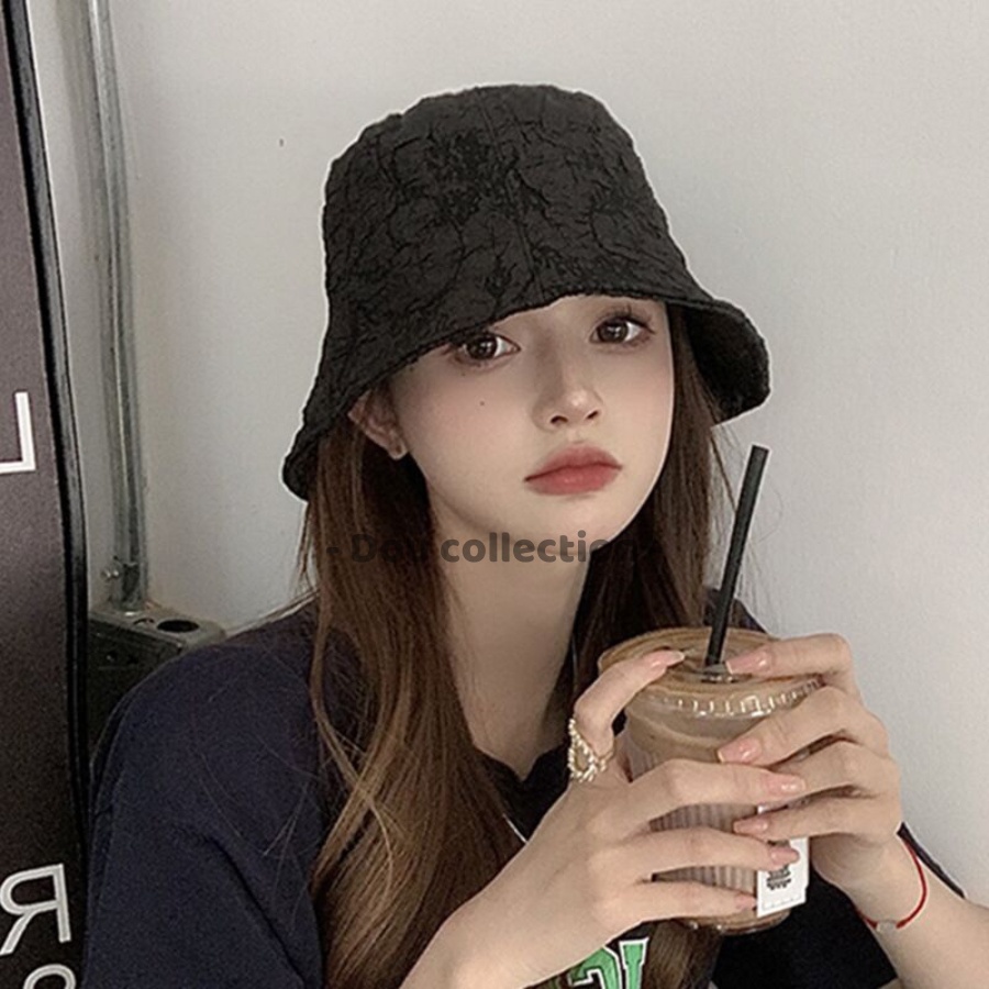 [Nowship2h] Mũ Bucket (Mũ xô) Unisex Retro trơn phối nhúng bèo phong cách Nhật Bản - Chất liệu Polyeste - Mã NV046
