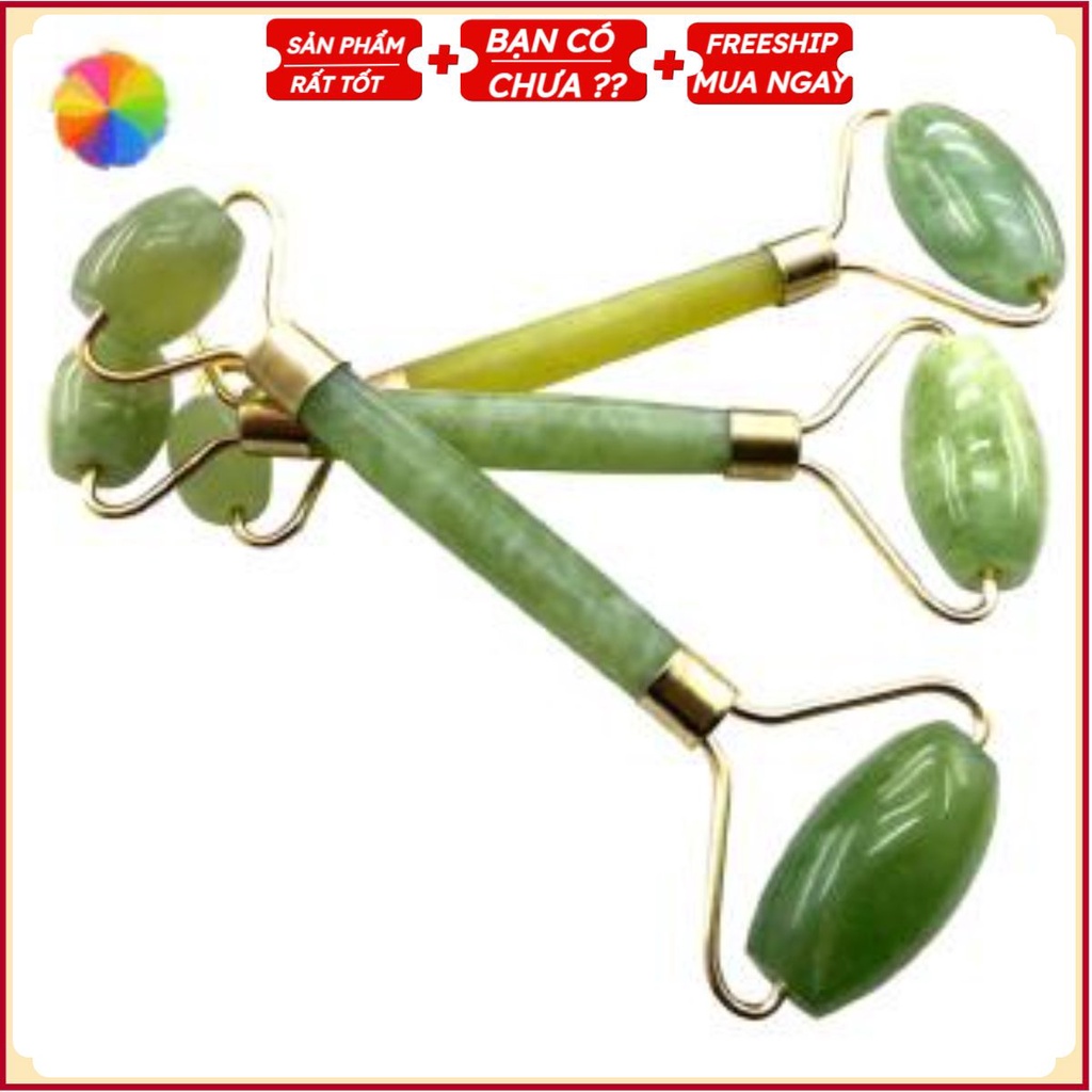 Cây Lăn Massage Mặt bằng đá cẩm thạch mát lạnh 2 đầu, Thanh lăn massage mặt trị liệu bằng đá cẩm thạch se lỗ chân lông
