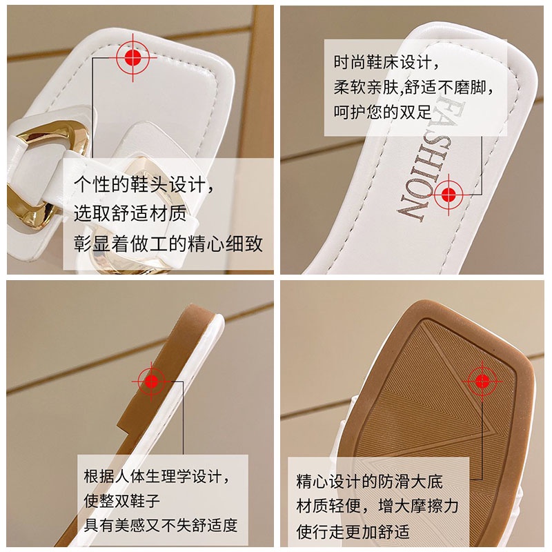 Dép xỏ ngón XIELUAIZTA đế bằng phối khóa thời trang mùa hè cho nữ