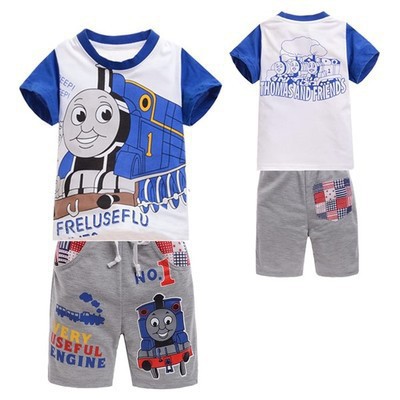 Áo thun ngắn tay và quần short in hình Thomas dễ thương cho bé trai