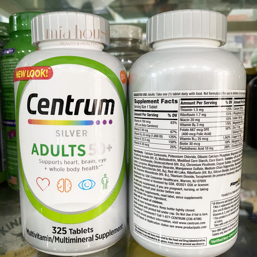 Viên uống vitamin tổng hợp Centrum Multivitamin dưới 50 tuổi và trên 50 tuổi