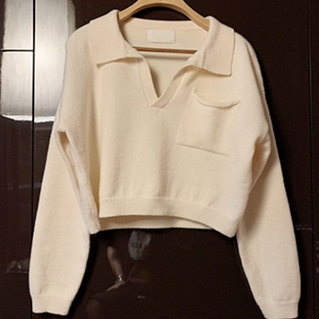 Áo sweater SUXI cổ polo dáng rộng phong cách vintage Hàn Quốc cho nữ