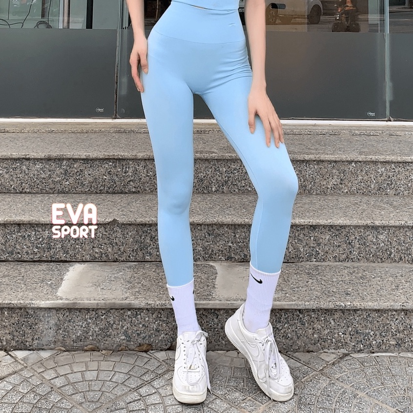 Quần legging nữ tập gym yoga aerobic thể thao có chun mông tôn dáng vải co dãn 4 chiều  EVASPORT