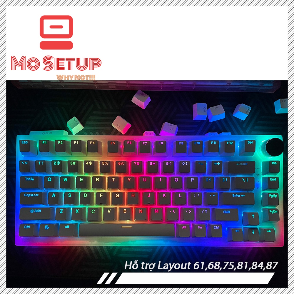 Bộ nút bàn phím cơ xuyên led - Keycap xuyên led dành cho bộ 61,68,75,81,84,87 phím