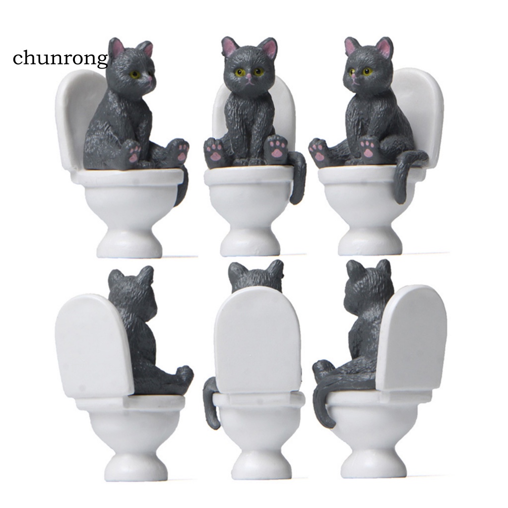 Cr Mô Hình Đồ Chơi Chú Mèo Ngồi Toilet Mini Chống Trầy Xước Cho Trẻ Em
