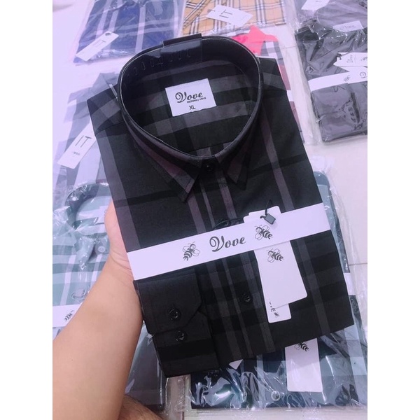 Áo sơ mi dài tay thời trang nam, Áo sơ mi kẻ sọc hàn quốc btshop từ 45 đến 75 kg