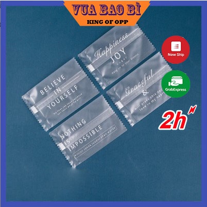 Túi đựng bánh kẹo, màu trắng Chữ tiếng anh, hàn nhiệt - BB35 - KING OF OPP