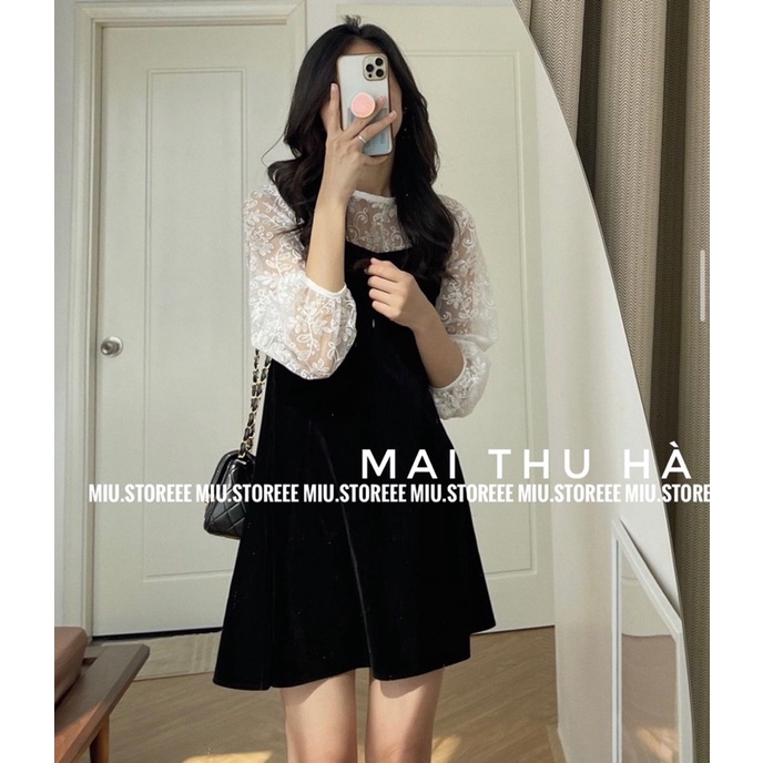 SET YẾM ÁO VOAN THÊU HOA TIỂU THƯ KÈM YẾM NHUNG HAI DÂY