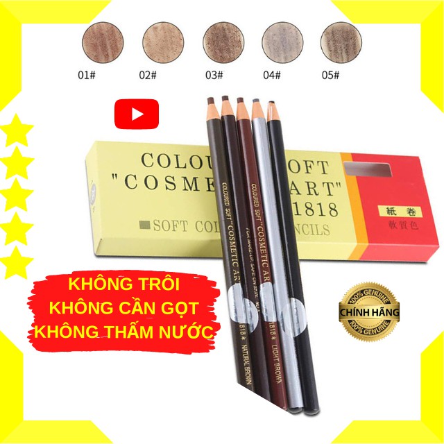 [KHÔNG TRÔI] Bút Chì Xé Kẻ Lông Chân Mày, Chống Thấm Nước Và Mồ Hôi Dễ Xé Chất Lượng Cao Trang Điểm Mắt Nội Địa Trung