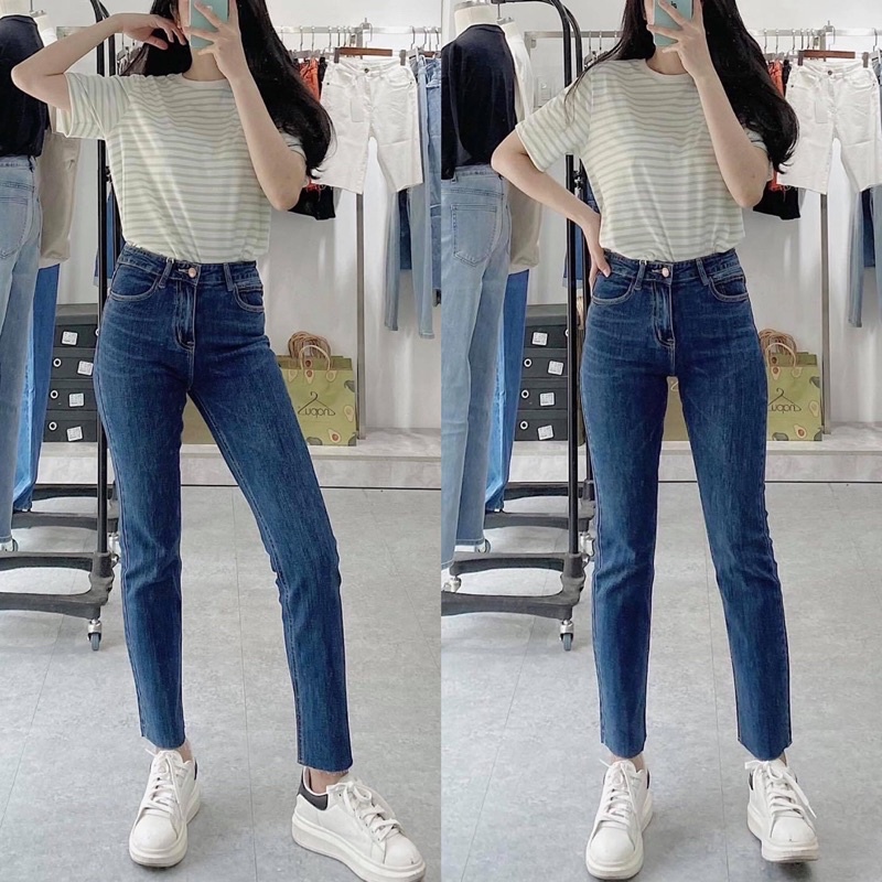 Quần skinny ống đứng lai cắt trending