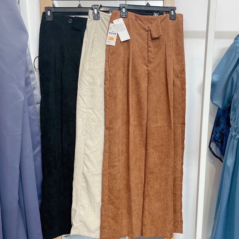 Quần ống rộng - quần nhung ống rộng phong cách vintage