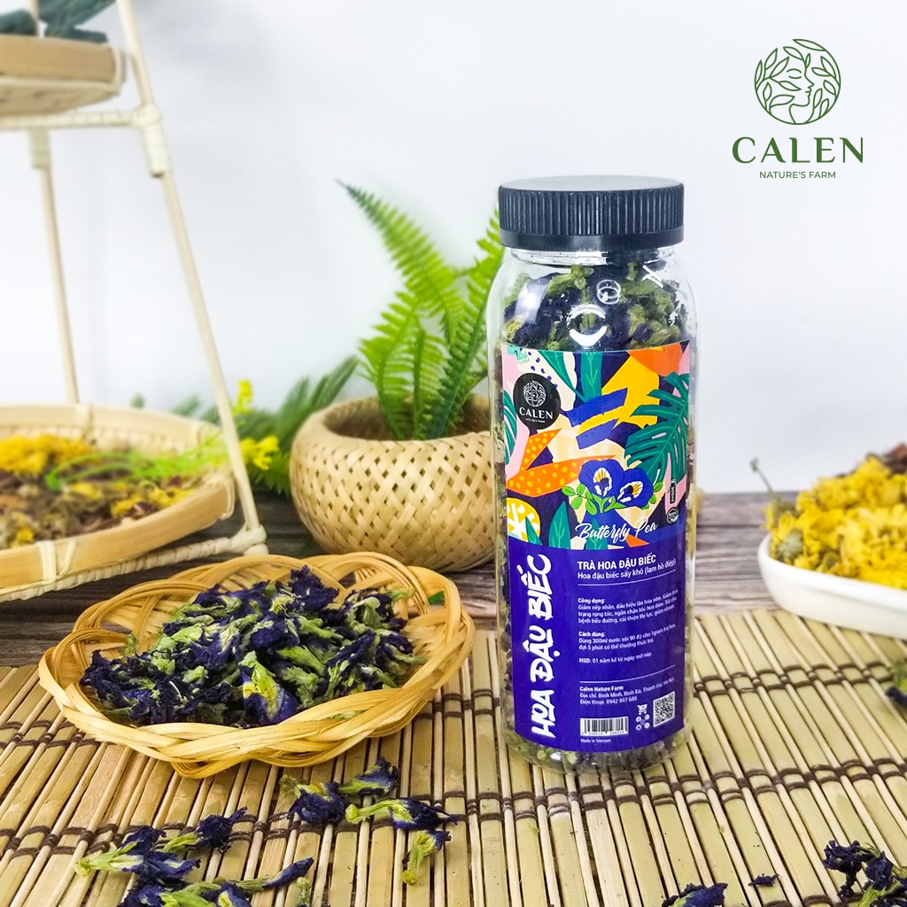 Trà Hoa Đậu Biếc Calen Thảo Mộc Thượng Hạng Hũ Để Detox,Thanh Nhiệt, Ngủ Ngon