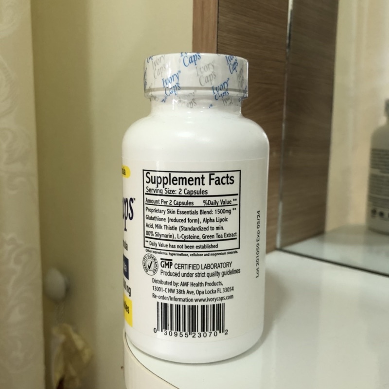 Viên uống trắng da, ngừa nám ivory caps Glutathione complex 1500mg