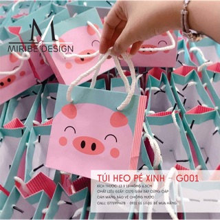 50 - 25 túi giấy hình heo xinh