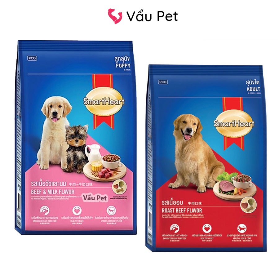 Thức ăn cho chó Smartheart 1.5kg - Hạt cho chó con, chó lớn Vẩu Pet Shop