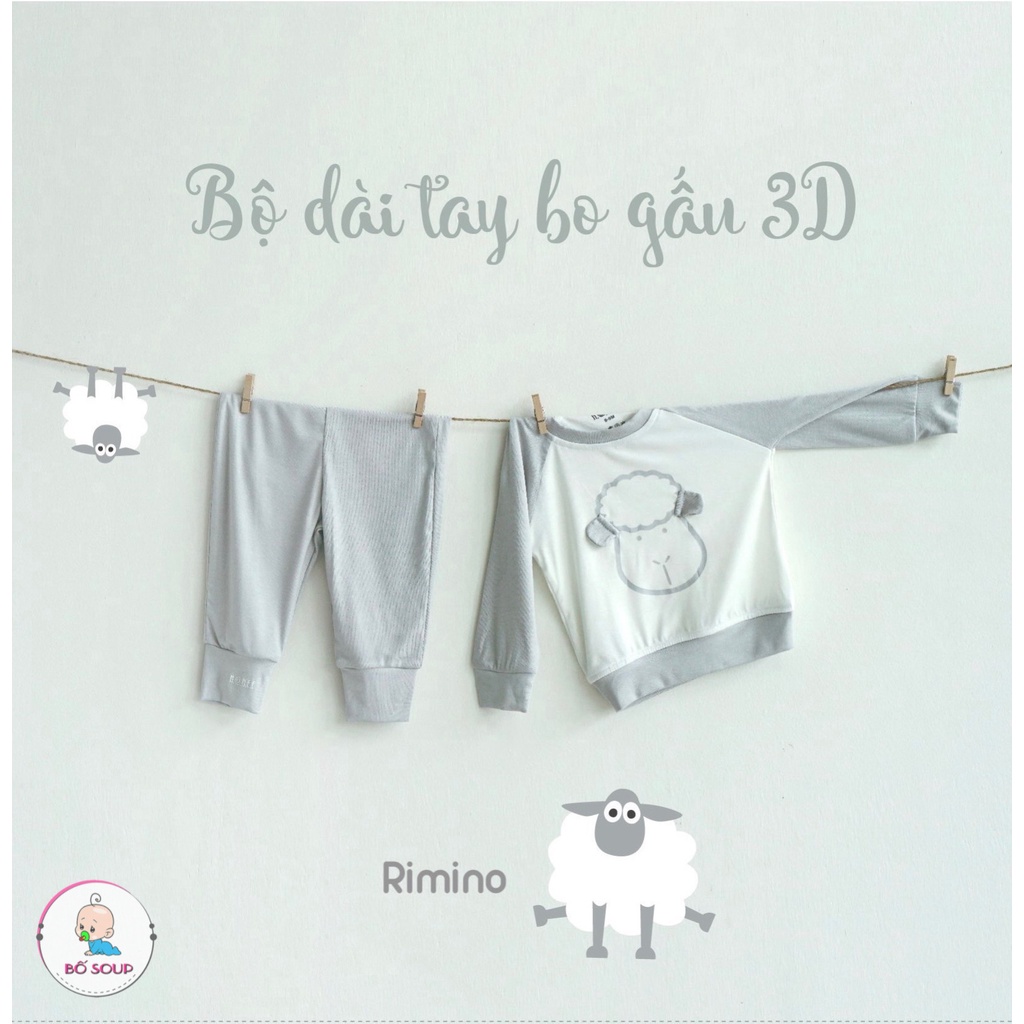Bộ dài tay chất liệu thun mát RIMONO mềm mại, co giãn tốt Shop Bố Soup