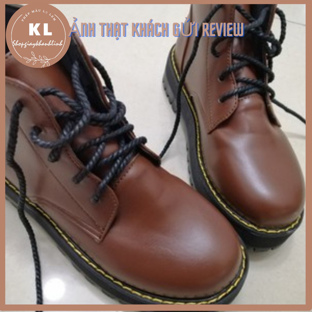 Giày/ bốt ulzzang vintage MARTIN cổ cao buộc dây tăng chiều cao mang phong cách hoang dã | BigBuy360 - bigbuy360.vn