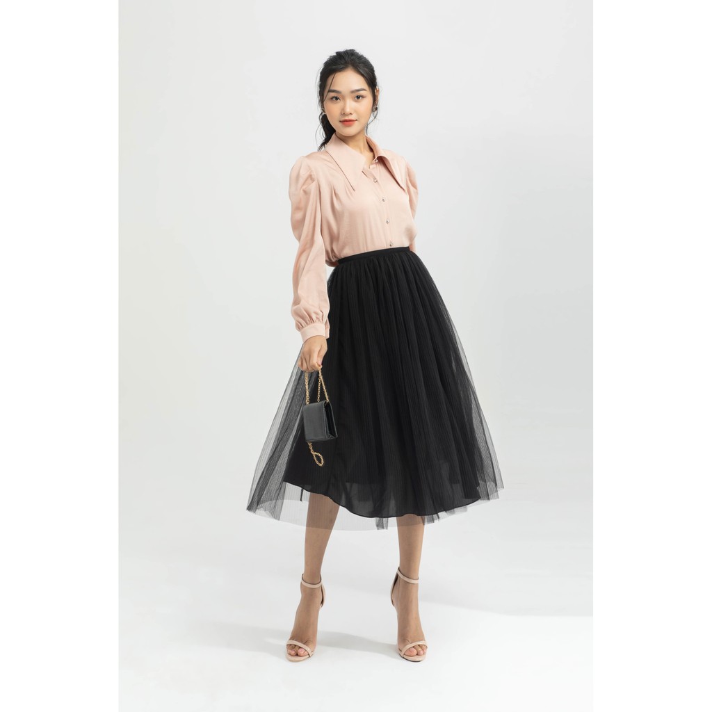 Chân váy xòe phủ lưới nữ IVY moda MS 31M6255