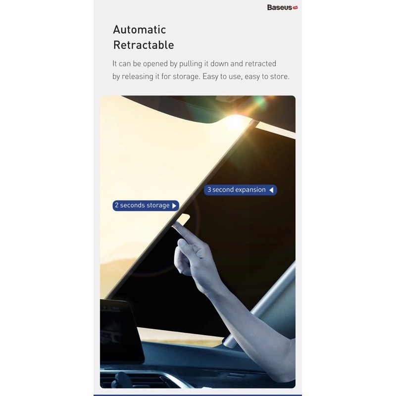 Màn kéo che nắng cửa kính trước dùng cho xe ô tô Baseus Auto Close Car Front Window Sunshade