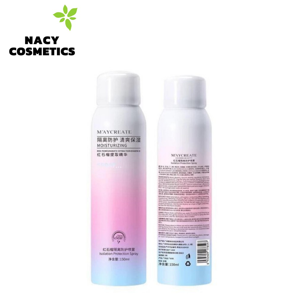 Xịt Chống Nắng Trắng Da Maycreate 150ml Nội Địa Trung