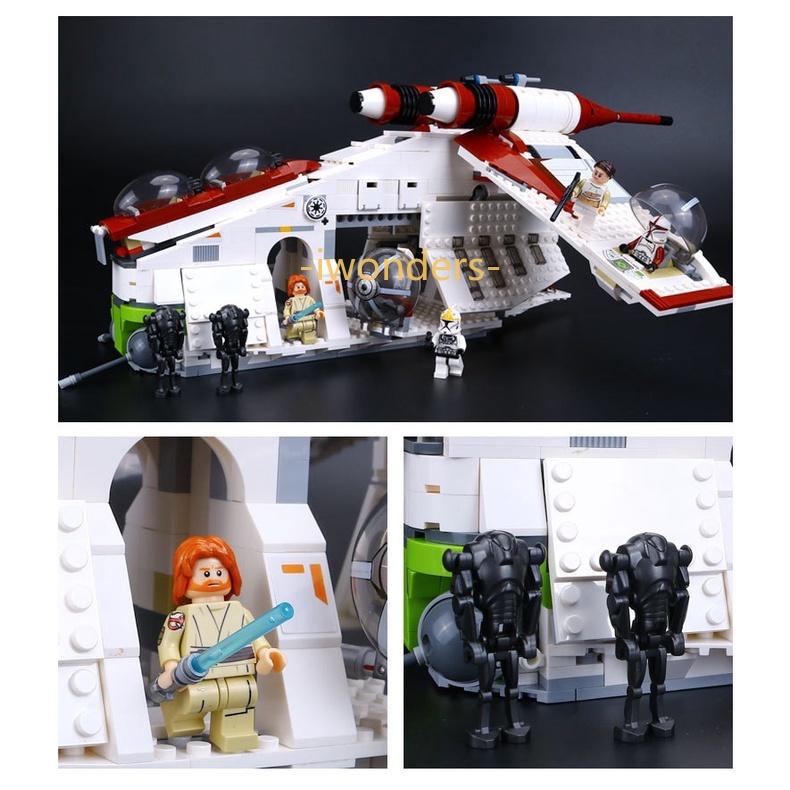 Khối Đồ Chơi Lắp Ráp Tàu Không Gian Khổng Lồ Obi-Wan Anakin Skywalker Gồm 7 Mô Hình Tàu Vũ Trụ Khổng Lồ MOC / 75021
