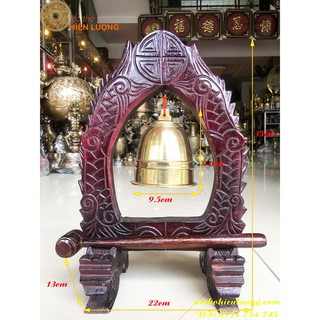 Chuông Treo Giá Gỗ Mẫu 2 - Chuông Treo Bằng Đồng Mẫu 2 - Đồ Phong Thủy