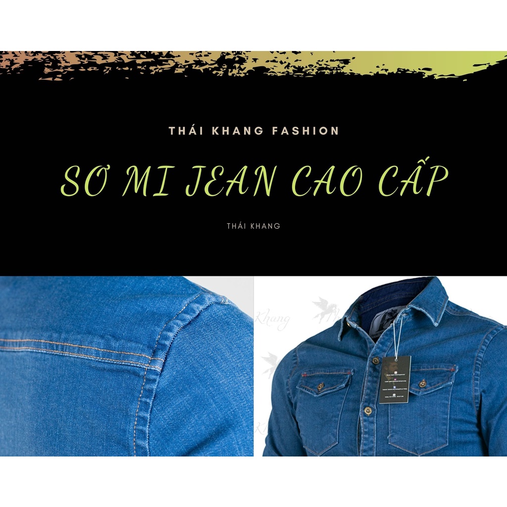 áo jean nam big size cao cấp co giãn vải dày mát loại áo sơ mi jean dài tay form slim fit | BigBuy360 - bigbuy360.vn