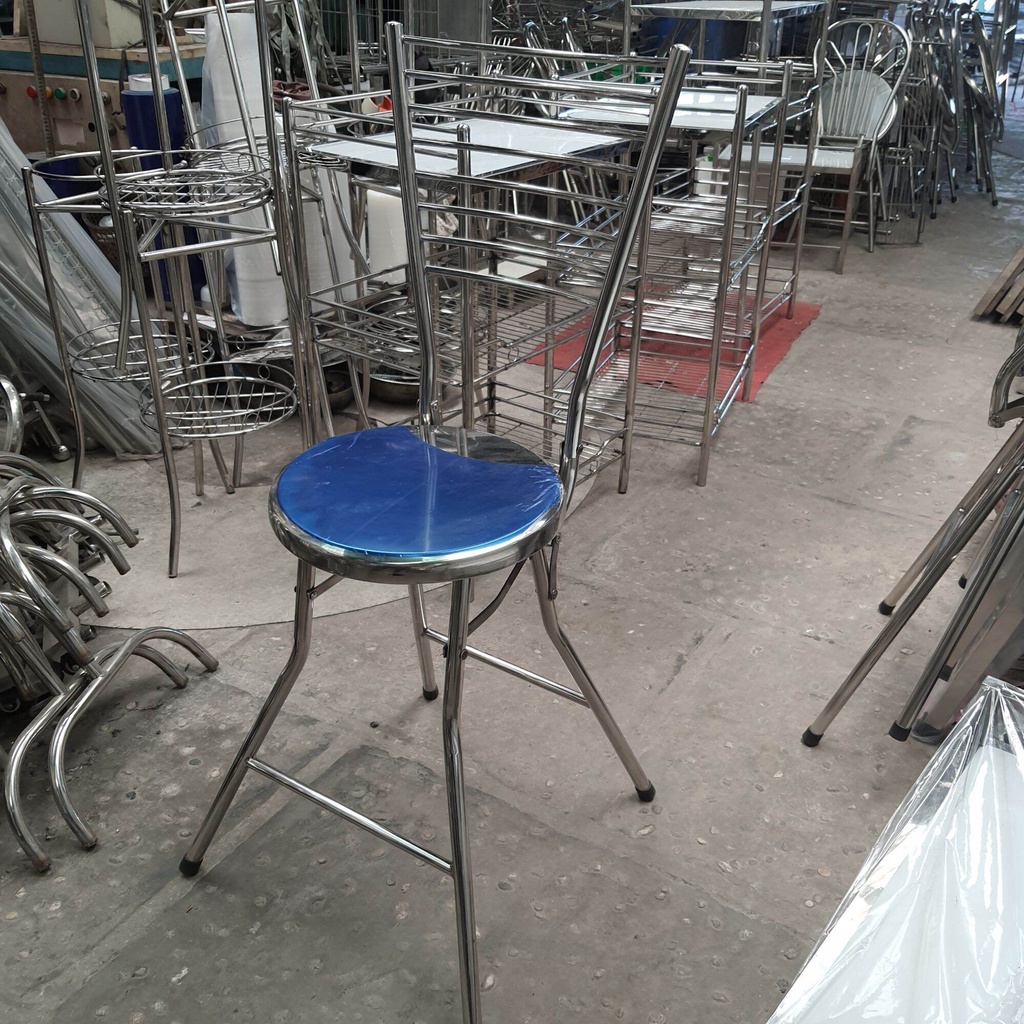 Ghế xếp 8 song , inox có lưng dựa cao lên mặt ghế 60cm/70cm/80cm . Hàng dày 1mm , chắc chắn , sử dụng an tâm .