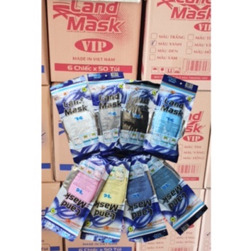 Sỉ 1 Thùng 50 túi 300 chiếc Khẩu trang KF94 người lớn 3D Landmask túi 6 chiếc hàng chính hãng hóa
