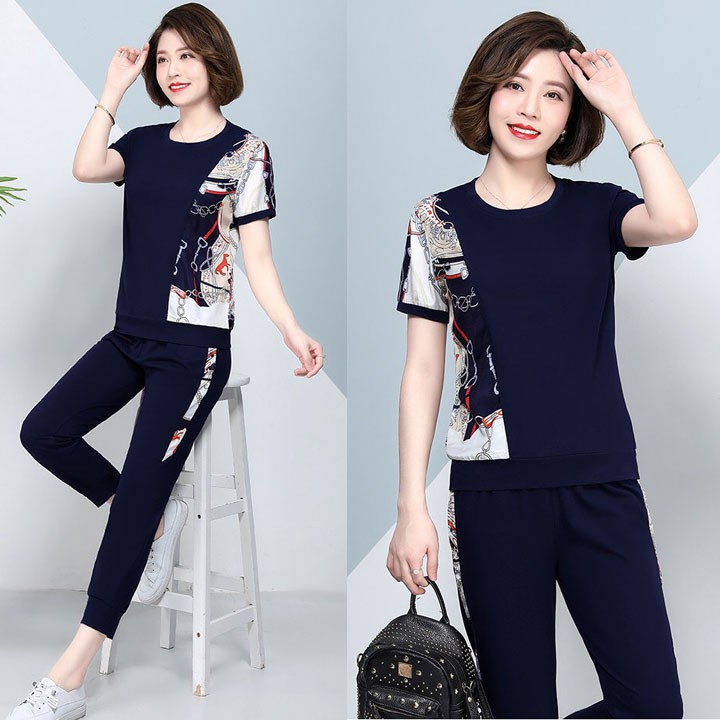 BỘ THỂ THAO TRUNG NIÊN COTTON CAO CẤP PHỐI THUN 3D TN08.HOẠ TIẾT IN 3D SẮC NÉT [HÀNG XUẤT NHẬT-HÀN QUỐC]