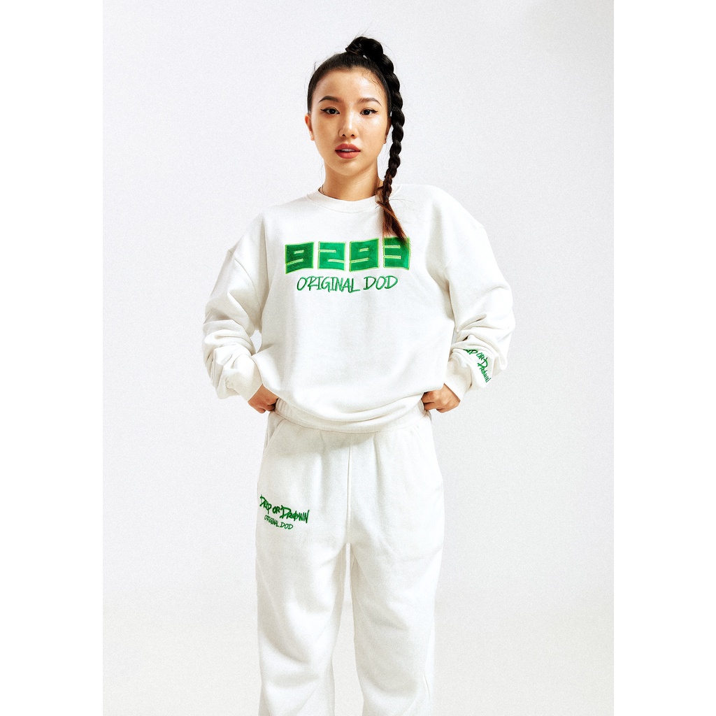 Áo Sweater/áo tay dài 9293 Original DOD màu kem sữa 100%cotton chân cua xịn