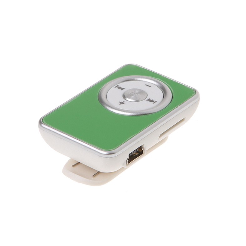 Máy nghe nhạc MP3 có kẹp mini hỗ trợ thẻ nhớ TF và SD có tai nghe và cáp USB