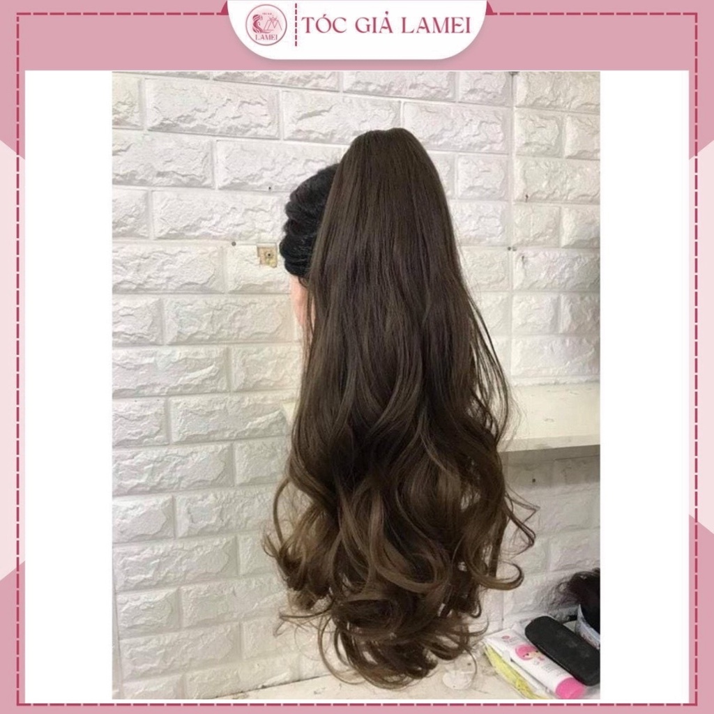 Tóc giả nữ❤️FREESHIP❤️Tóc ngoạm xoăn 50cm