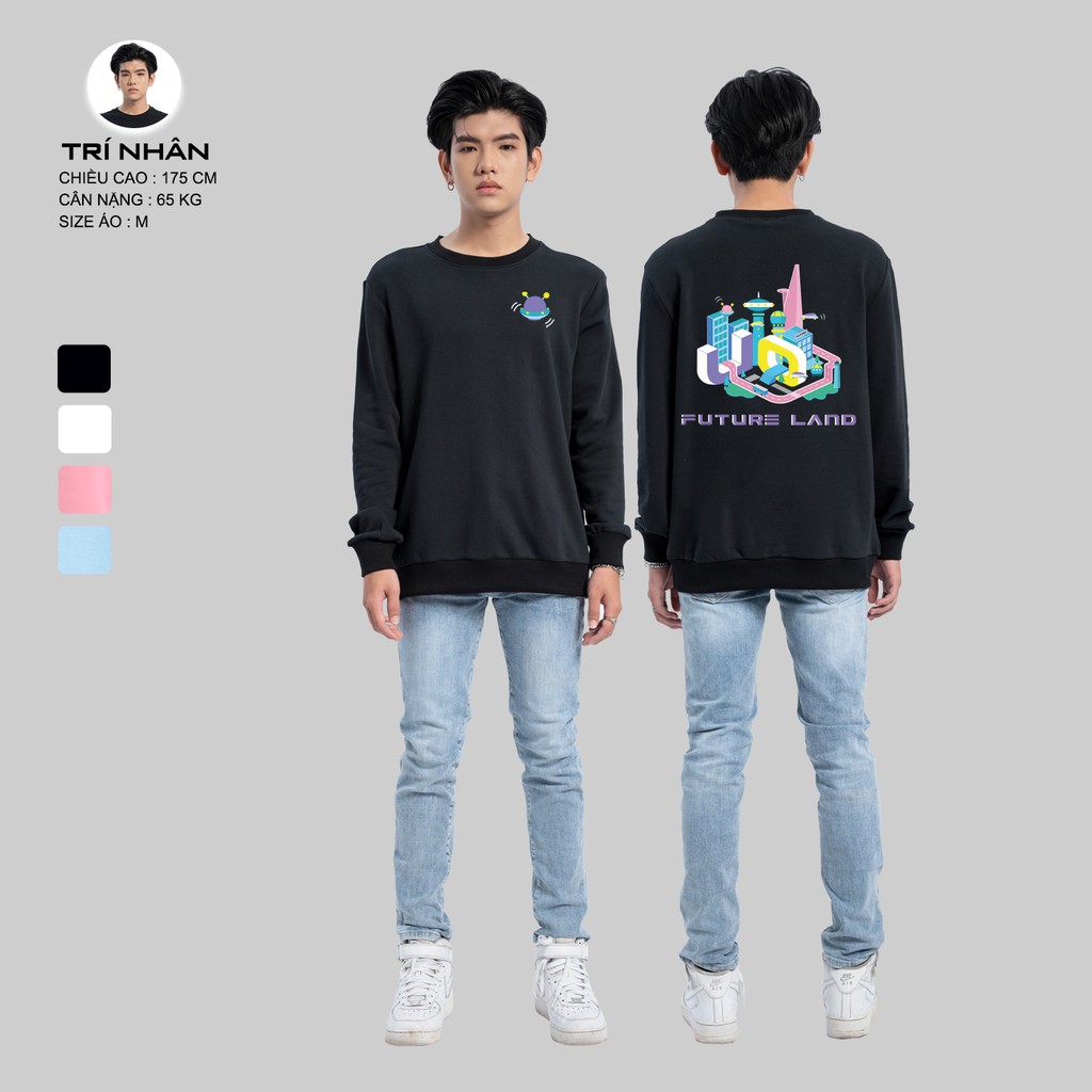 Áo Sweater Form Rộng Nam Nữ URBAN OUTFITS In FUTURE LAND SWO24 Thun Cotton Nỉ 4 Chiều Local Brand | BigBuy360 - bigbuy360.vn