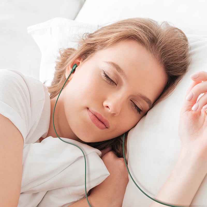 Tai nghe nhét tai Hoco M89 JACK cắm 3.5mm, bọc silicone mềm thoải mái khi ngủ, dây dài 1.2M - CHÍNH HÃNG