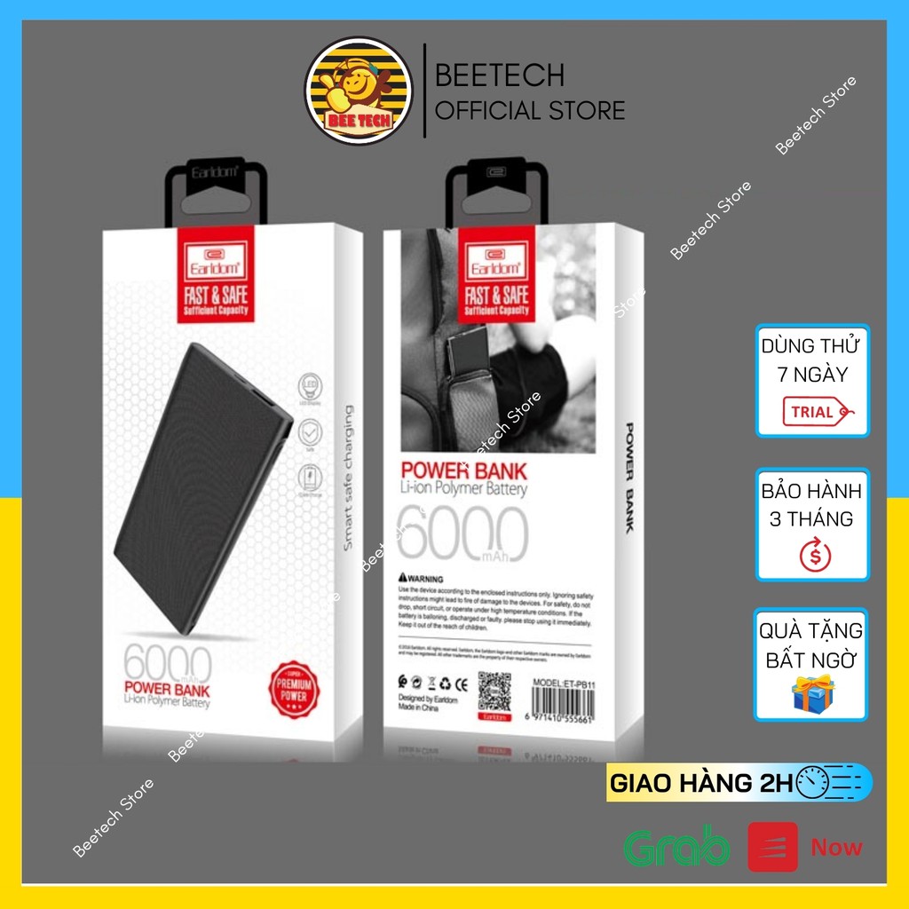 Pin sạc dự phòng Earldom PB11 dung lượng 6000mAh - Beetech