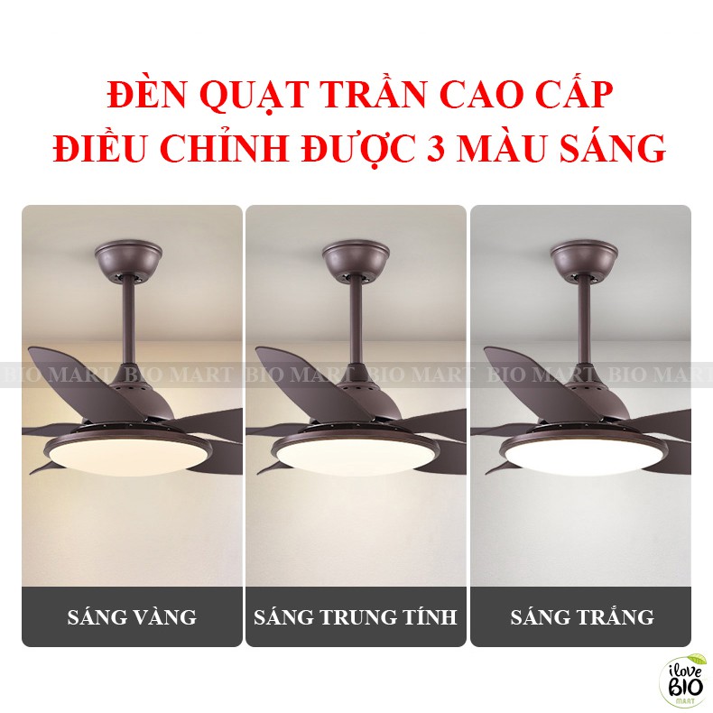Quạt Trần Đèn Nhập Khẩu Cao Cấp 810 - Đèn Quạt Trần 6 Cấp Độ Gió Có Điều Khiển Từ Xa - BIO182